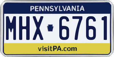 PA license plate MHX6761