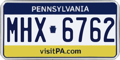 PA license plate MHX6762