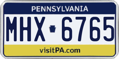 PA license plate MHX6765