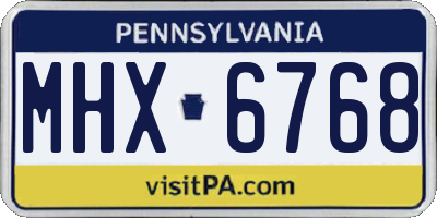 PA license plate MHX6768