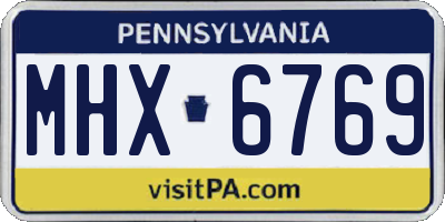 PA license plate MHX6769