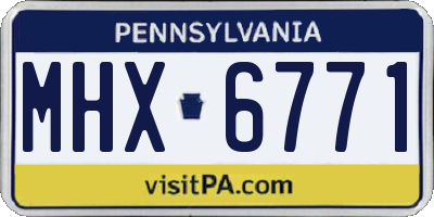 PA license plate MHX6771