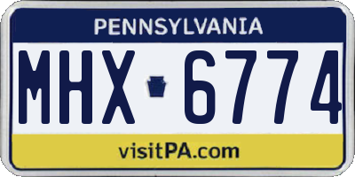 PA license plate MHX6774
