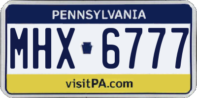PA license plate MHX6777