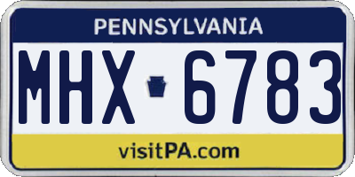 PA license plate MHX6783