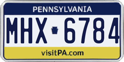 PA license plate MHX6784