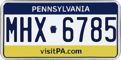 PA license plate MHX6785