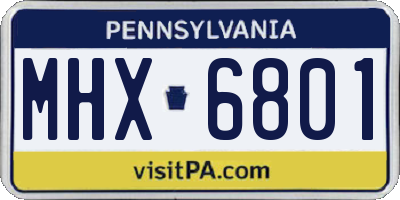 PA license plate MHX6801