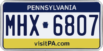 PA license plate MHX6807