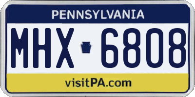 PA license plate MHX6808