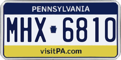 PA license plate MHX6810