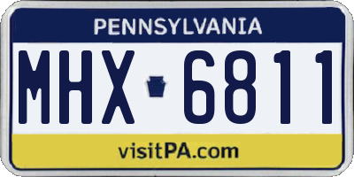 PA license plate MHX6811