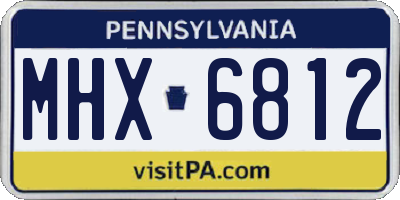 PA license plate MHX6812