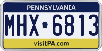 PA license plate MHX6813