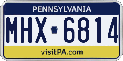 PA license plate MHX6814