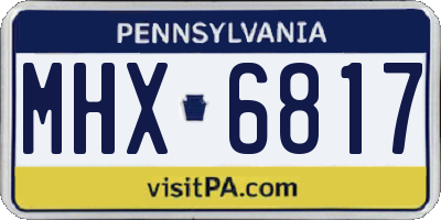 PA license plate MHX6817
