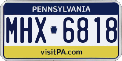 PA license plate MHX6818