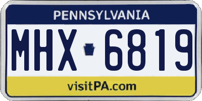 PA license plate MHX6819