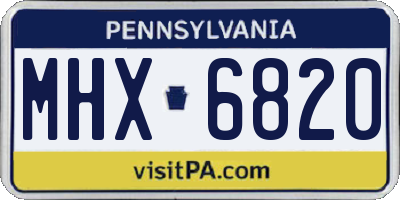 PA license plate MHX6820