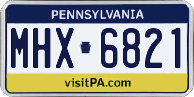PA license plate MHX6821