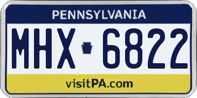 PA license plate MHX6822