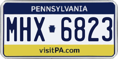 PA license plate MHX6823