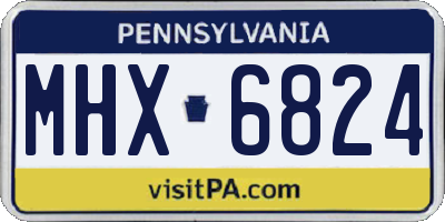 PA license plate MHX6824