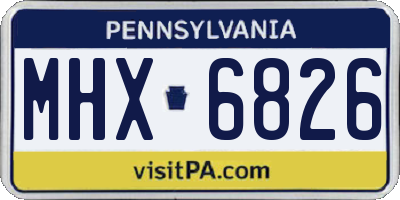 PA license plate MHX6826
