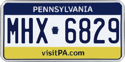 PA license plate MHX6829
