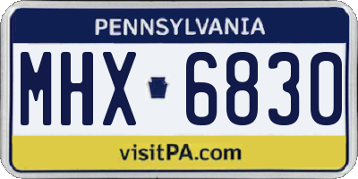 PA license plate MHX6830