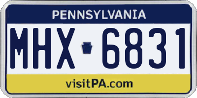 PA license plate MHX6831