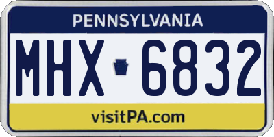PA license plate MHX6832