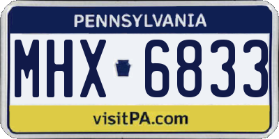 PA license plate MHX6833