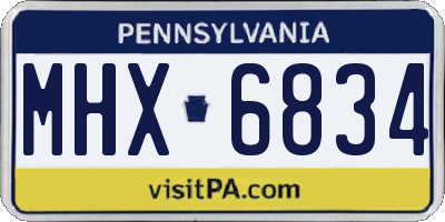 PA license plate MHX6834