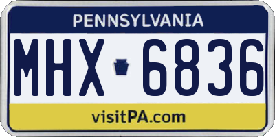 PA license plate MHX6836