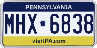 PA license plate MHX6838