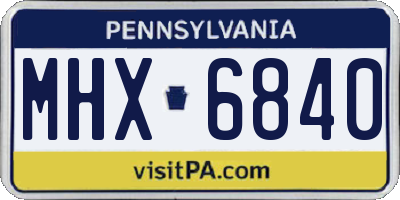 PA license plate MHX6840