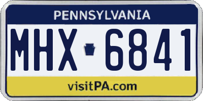 PA license plate MHX6841