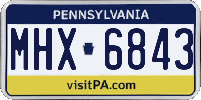PA license plate MHX6843