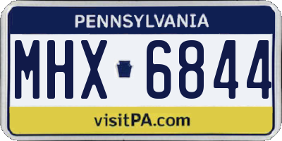 PA license plate MHX6844
