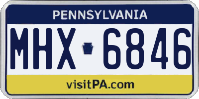 PA license plate MHX6846