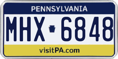 PA license plate MHX6848
