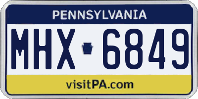 PA license plate MHX6849