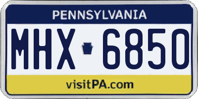 PA license plate MHX6850