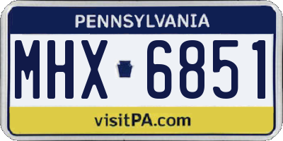 PA license plate MHX6851