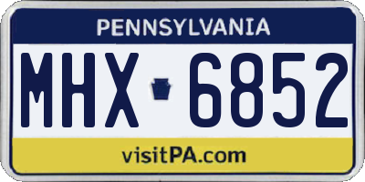 PA license plate MHX6852