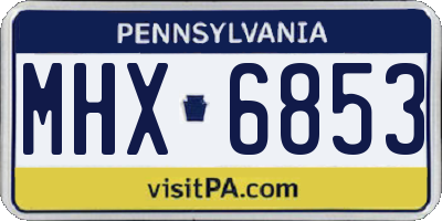PA license plate MHX6853