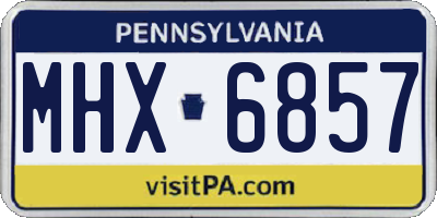 PA license plate MHX6857