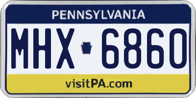 PA license plate MHX6860