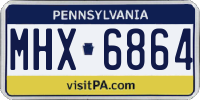 PA license plate MHX6864